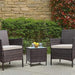 Devoko Patio Porch Furniture Sets 3 Pieces PE Rattan Wicker Chairs with Table Outdoor Garden Furniture Sets (Brown/Beige) Lawn & Patio Devoko 
