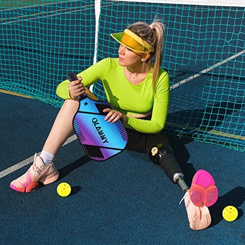 OLANNY Pickleball Paddles Set of 4 Graphite Pickleball Set with Honeycomb Core and Comfort Grip,Pickle-Ball Equipment Includes 4 Pickleball Racquets,6 Balls,4 Pickleball Grip Tape & 1 Portable Bag Sports OLANNY 