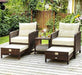 PAMAPIC 5 Pieces Wicker Patio Furniture Set Outdoor Patio Chairs with Ottomans Lawn & Patio PAMAPIC 