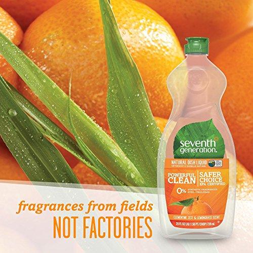 Seventh Generation Dish Liquid Soap, Clementine Zest & Lemongrass Scent, 25 oz, Pack of 6 (Packaging May Vary) Dish Soap Seventh Generation 