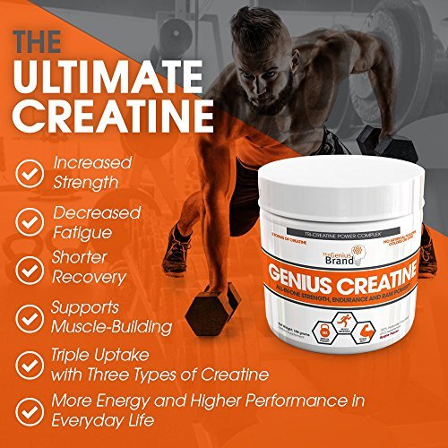 Genius Creatine Powder, Post Workout Supplement For Men and Women with Creapure Monohydrate, Hydrochloride (HCL) MagnaPower and Carnosyn Beta-Alanine SR, Natural Lean Muscle Builder – Sour Apple, 188G Supplement The Genius Brand 