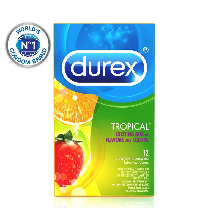 Durex Tropical Flavors Condom, 12 ct Condom Durex 