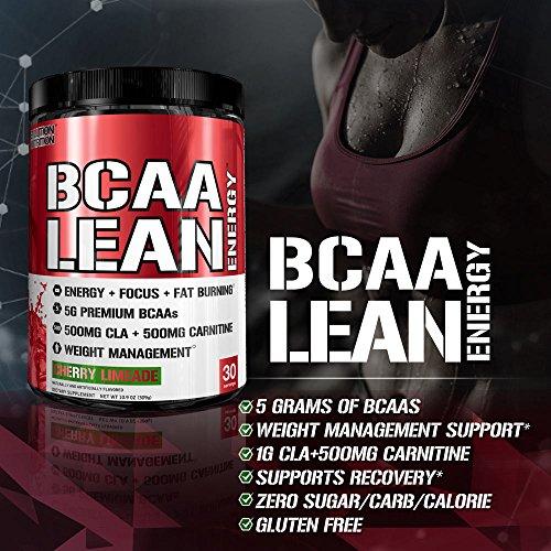 Evlution Nutrition BCAA Lean Energy - Energizing Amino Acid for Muscle Building Recovery and Endurance, with a Fat Burning Formula, 30 Servings (Cherry Limeade) Supplement Evlution 
