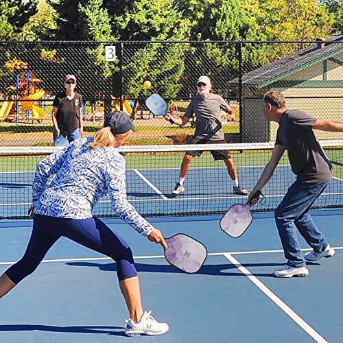 Graphite Pickleball Paddles Set of 4, 2023 USAPA Approved, Carbon Fiber Surface (CHS), Polypropylene Lightweight Honeycomb Core, 3 Indoor 3 Outdoor Pickleball, 4 Replacement Soft Grip + Bag Sports YC DGYCASI 