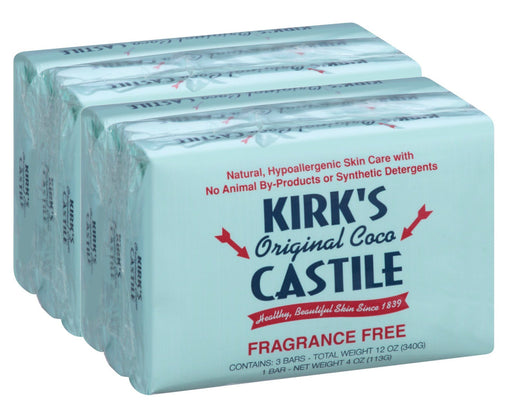 Kirk's Original Coco Castile Soap, Fragrance Free (6 Pack) Natural Soap Kirk's 