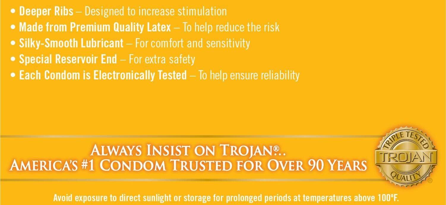 Trojan Ultra Ribbed Lubricated Condoms, 36 count ShopWell Trojan Ultra Ribbed Lubricated Condoms, 36 count ShopWell