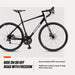 Mongoose Define rower szosowy dla dorosłych, 14-biegowy, hamulec tarczowy, 19-calowa rama aluminiowa, opony 700C, czarny Mongoose 