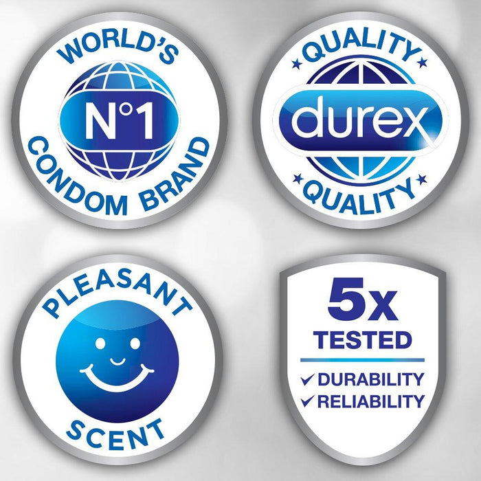 Durex Condom Performax Intense Natural Latex Condoms, 12 Count - Ultra Fine, ribbed, dotted with delay lubricant Condom Durex 