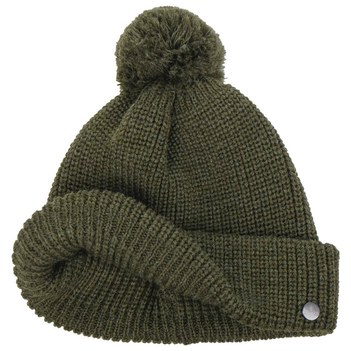 Lierys Navigat czapka z pomponem dla kobiet / mężczyzn - Made in Germany - czapka z dzianiny z pomponem - zimowa czapka z czystej wełny - z podwójnym zwijanym mankietem - jeden rozmiar 53-60 cm Lierys 