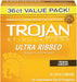Trojan Ultra Ribbed Lubricated Condoms, 36 count Condom Trojan 