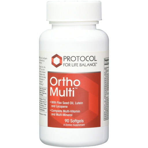 Protocol For Life Balance - Ortho Multi™ - Complete Multivitamin & Multi-Mineral - Complete Nutrition Fortified with Naturally Organic Flax Seed Oil, Lutein & Lycopene - 90 Softgels Supplement Protocol For Life Balance 