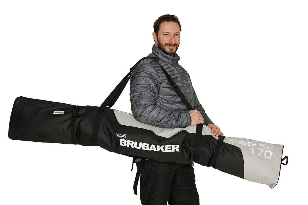 BRUBAKER Superfunction Combo torba na buty narciarskie torba na narty do 190 cm czarna srebrna BRUBAKER 
