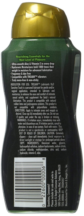 Trojan Lubricants H2O, Sensitive Touch, 5.5 Oz Lubricant Trojan 