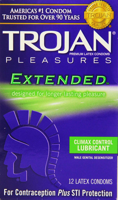 Trojan Extended Climax Control Lubricated Condoms, 12 Count Condom Trojan 