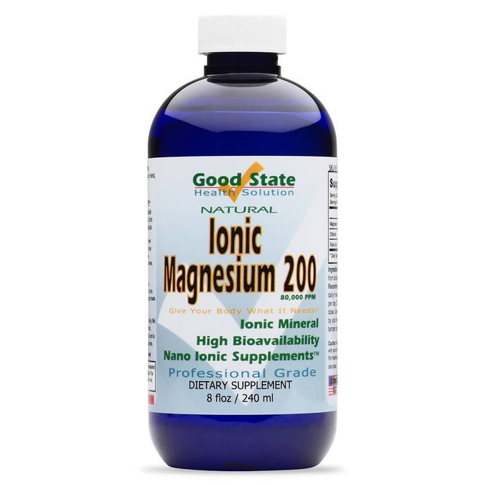 Good State Liquid Ionic Magnesium 200 (96 servings at 200 mg elemental - 8 fl oz) Supplement GoodState 