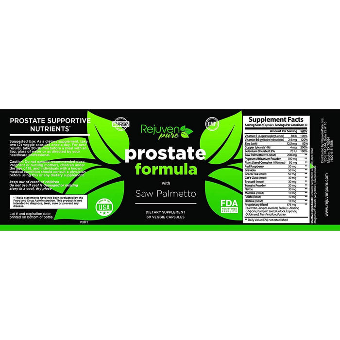 Prostate Formula w/Saw Palmetto Supplement RejuvenPure 