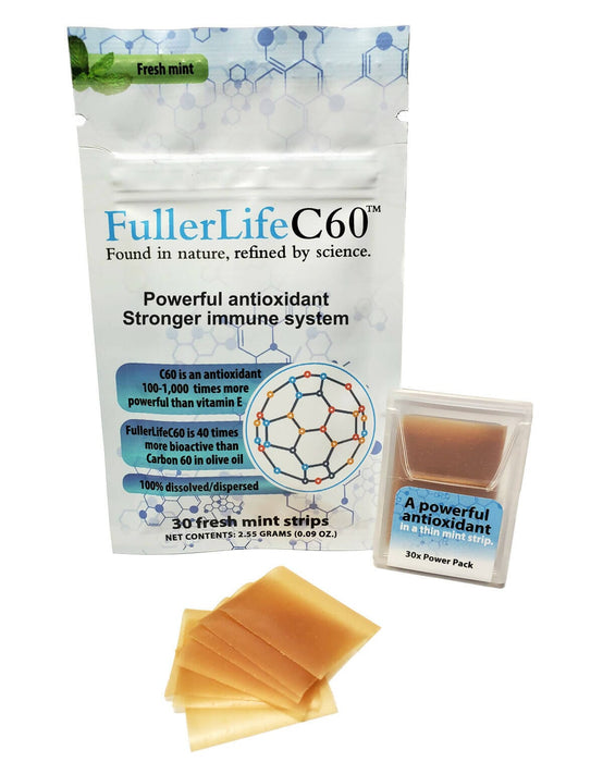 BioActiveC60 Carbon 60 (C60) Strips BUY 3 GET 10% (SAVE $10.80) One-Time Supplement FullerLifeC60 