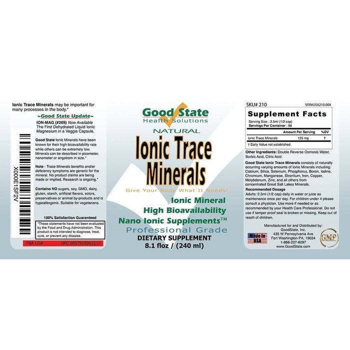 Good State Liquid Ionic Trace Minerals (96 servings - 8 fl oz) Supplement GoodState 