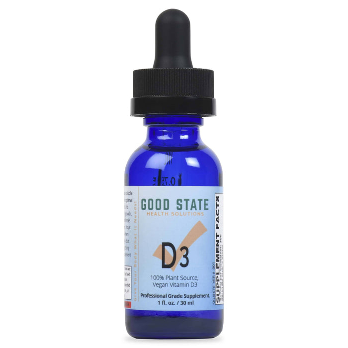 Liquid Vegan D3 Supplement | Glass Bottle Supplement Good State 
